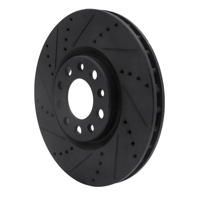 Chrysler 200 Brake Rotor (1) - Front Left - R1 Concepts - Drilled & Slotted - Black - `13-`23